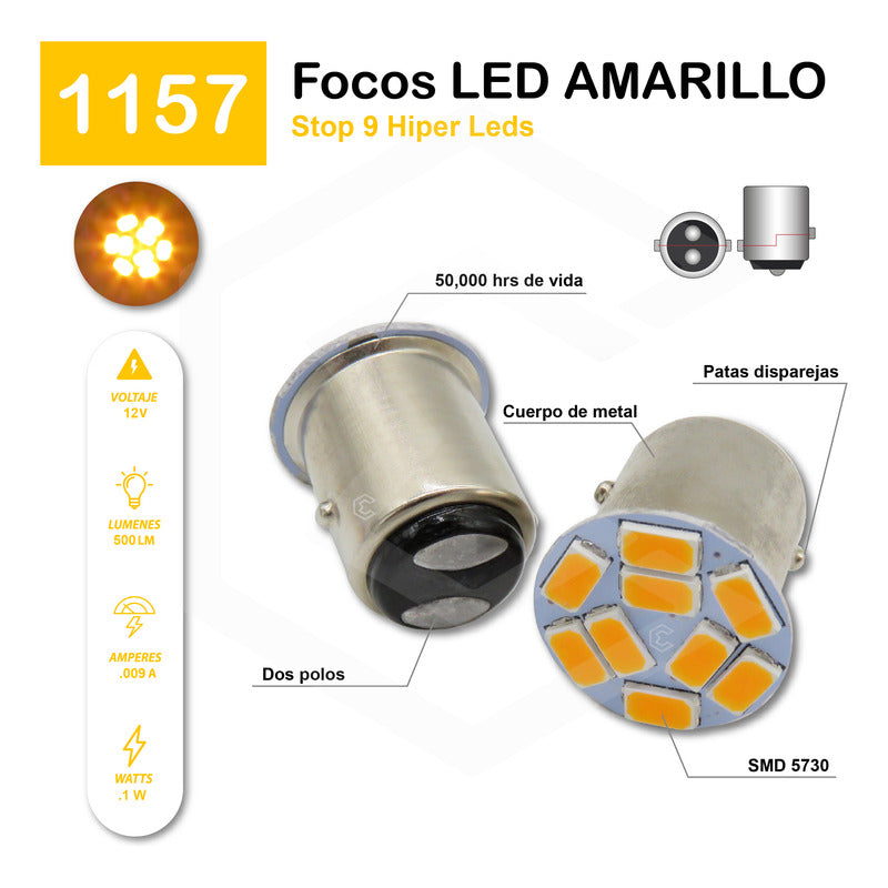 4 Focos 9 Led 1157 1034 1156 1141 Direccional Reversa Stop