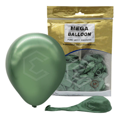 Bolsa 50 Globos Verde Metalizado #10 Fiestas Y Bodas Latex