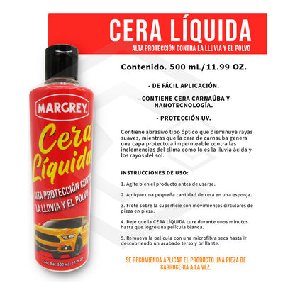 Kit Silicrem Shampoo Car Wash Crema Quita Gotas Pum Margrey