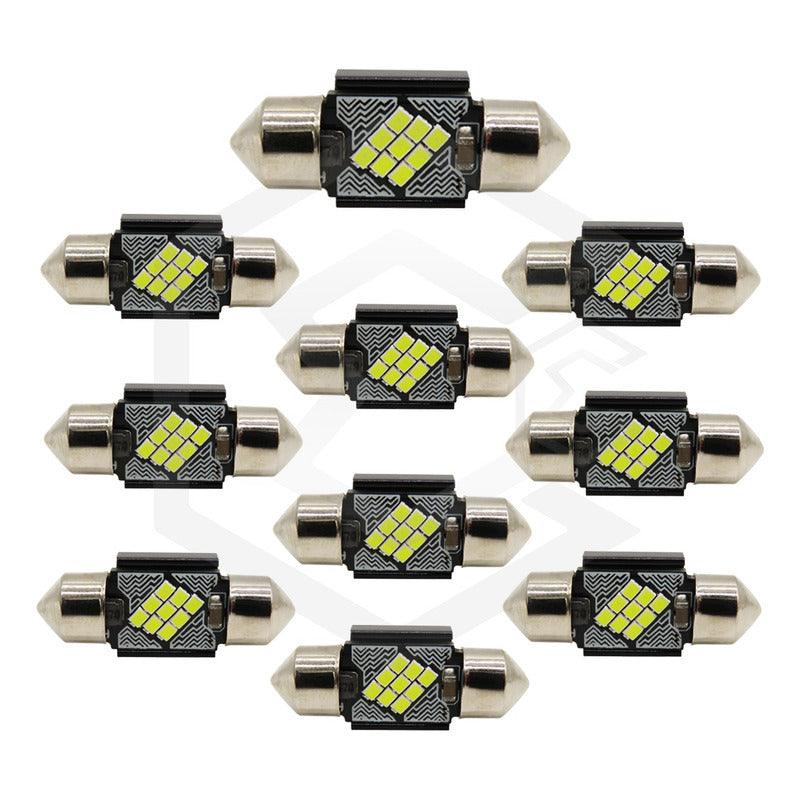 10 Focos 12 Led Canbus C10w Festoon Fusible Interior 12/24v