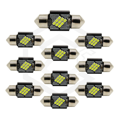 10 Focos 12 Led Canbus C10w Festoon Fusible Interior 12/24v
