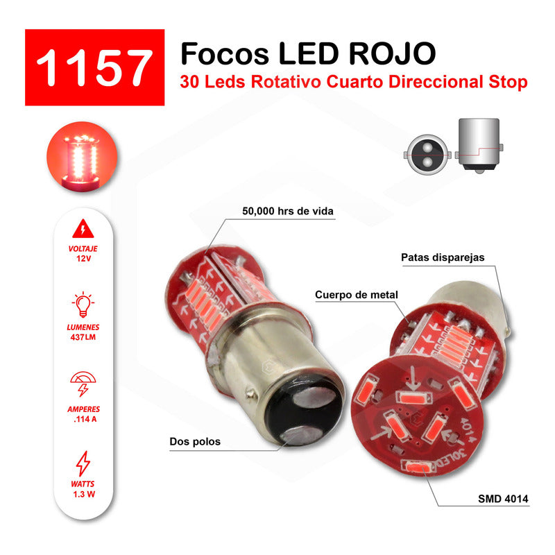 2 Focos Calavera 1157 1156 3157 7440 7443 30 Led Estrobo 12v