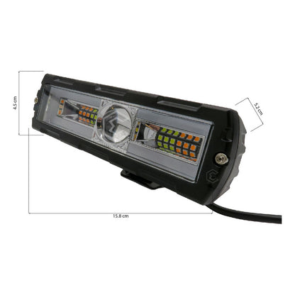 Par De Faros 18 Leds Rectangular Bicolor Con Lupa 12/24 Gel