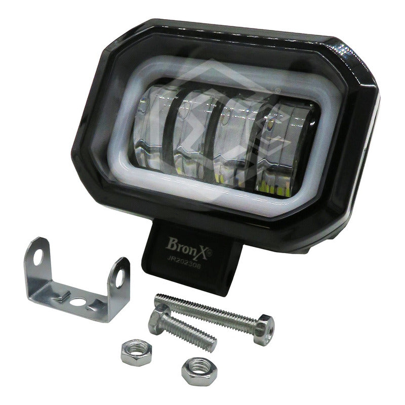 Par Faros Rectangular 4 Hiper Lupa Arillo Ángel Gel Estrobo