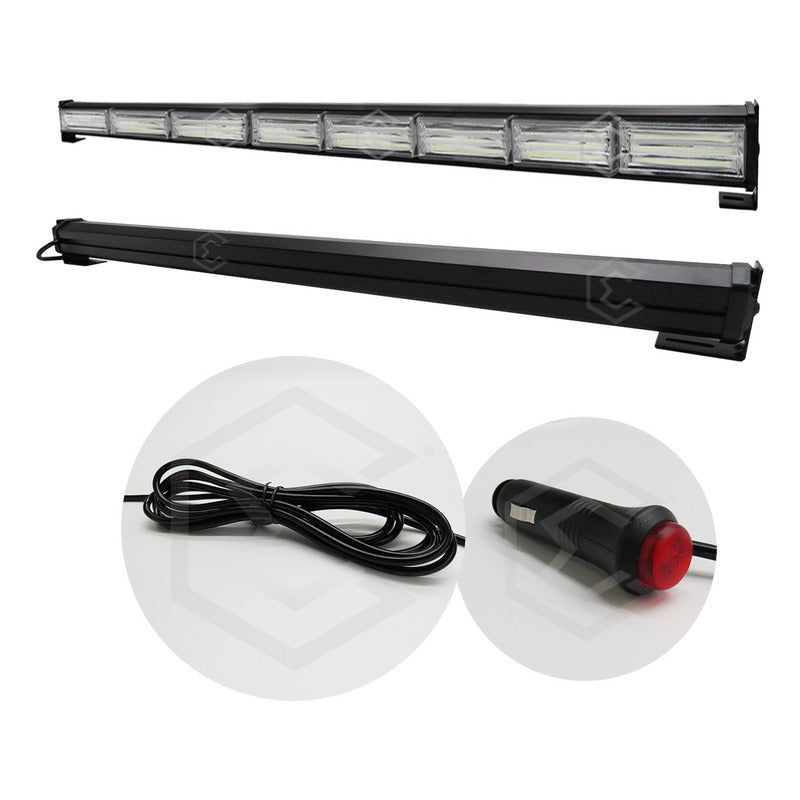 Barra Torreta Led Cob 8 Módulos Estrobo Código 16 Funciones