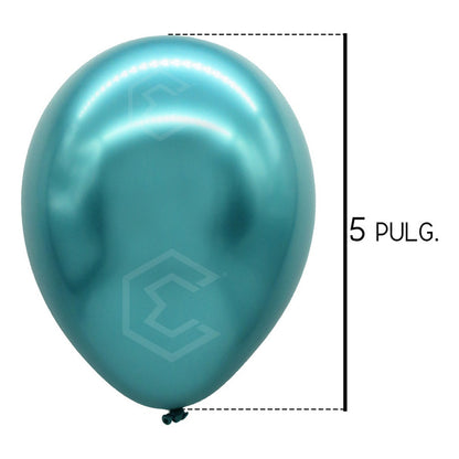 Bolsa 100 Globos Azul Cielo Metalico #5 Fiestas Bodas Latex Azul Cielo Metalico