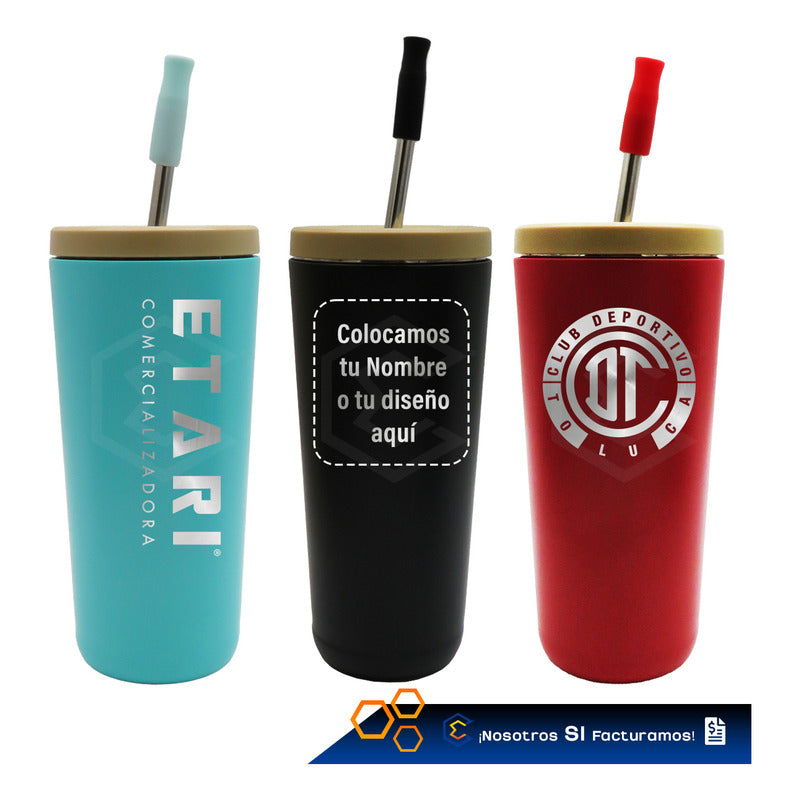 Termo Vaso Personalizado Nombre Logo Láser 750ml Acero Inox