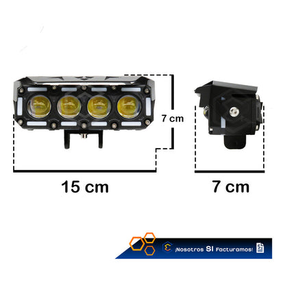 Par De Faros 28 Leds Bicolor 4 Lupas Con Ventilador 10-30v