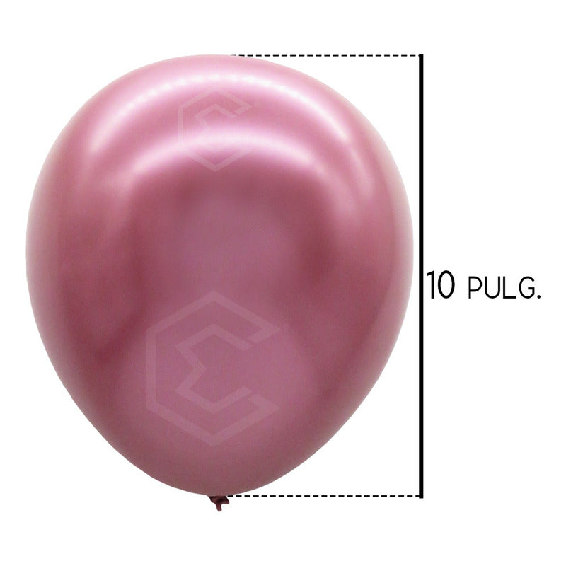 Bolsa 50 Globos Rosa Mate Metalico #10 Fiestas Boda Latex Rosa Mate Metalico