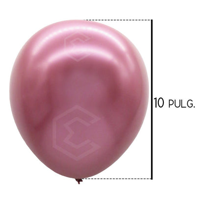 Bolsa 50 Globos Rosa Mate Metalico #10 Fiestas Boda Latex Rosa Mate Metalico