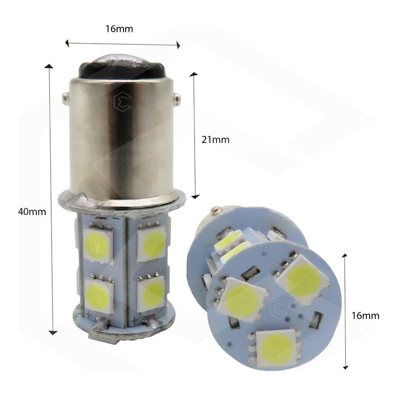 Par De Focos 13 Leds 1176 2 Polos Con Patas Parejas Fijo 12v