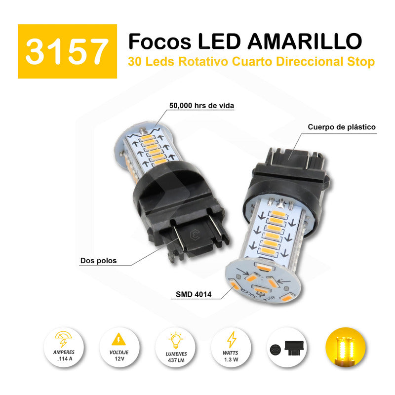 2 Focos Calavera 1157 1156 3157 7440 7443 30 Led Estrobo 12v