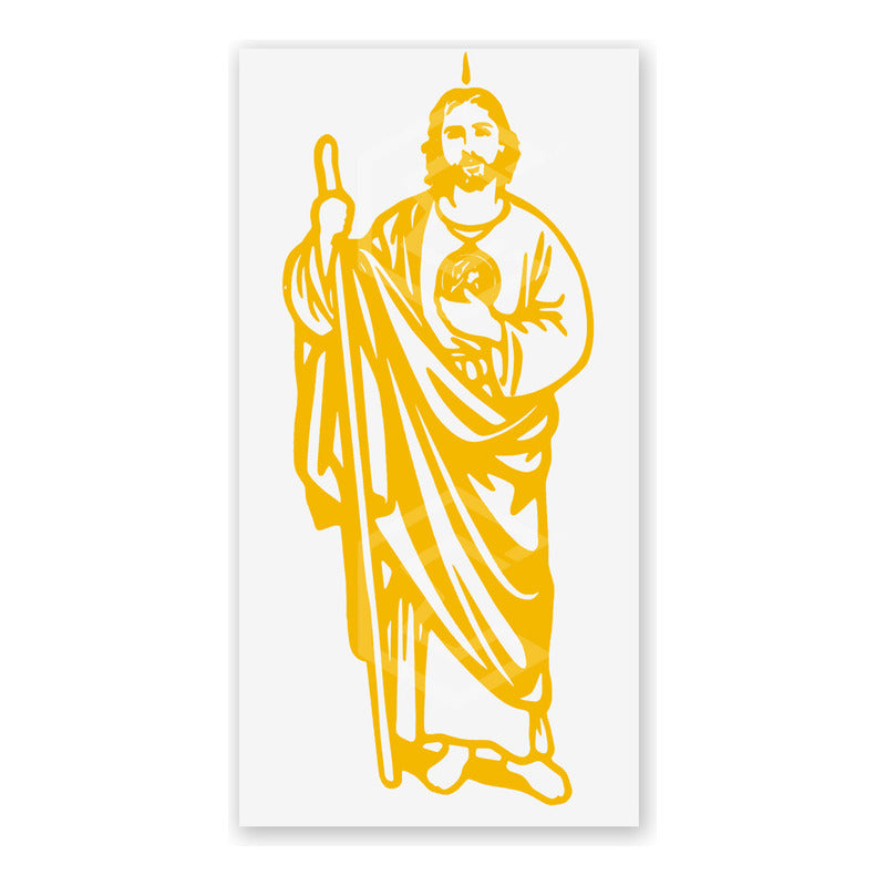 10 Calcomanía San Judas Tadeo Sticker Vinil Auto Moto 29x12c