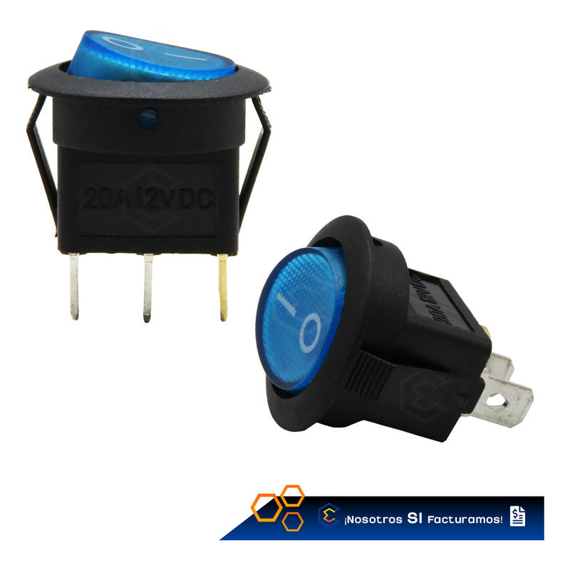 Switch Interruptor De Tecla Redondo 1 Paso Con Luz 10 Piezas