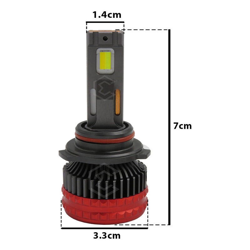 2 Focos 9006 12 Led Csp Bicolor Ventilador Alta Baja 14000lm Iol-lhl-271