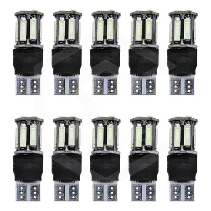 Kit 10 Focos De Pellizco 10 Led Canbus Fijo + Estrobo T10