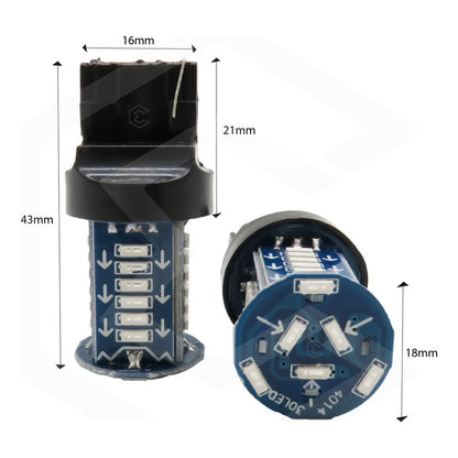 Par De Focos 1156 1157 30 Led Rotativo Estrobo Calaveras 12v