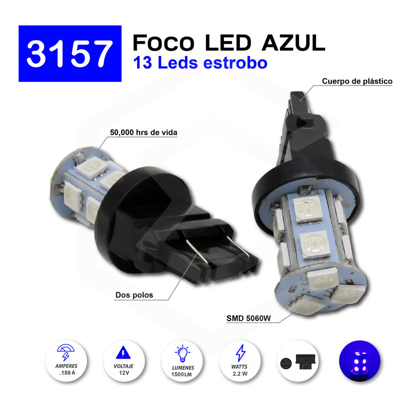 2 Focos 1157 1156 1176 3157 7440 7443 13 Leds  Estrobo 12v