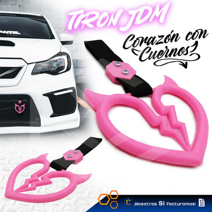 Tiron Corazon Cuernos Jdm Tsurikawa Remolque Gancho Decorati