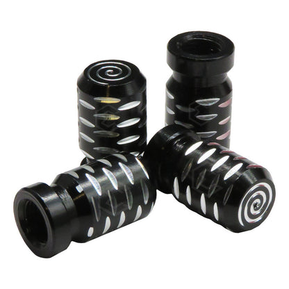 Kit 4 Tapon Cubre Pivote Válvula Metálico Espiral Auto Moto
