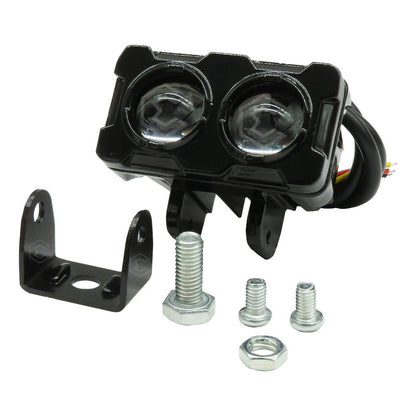 2 Faros Bicolor Moto 12 Hiperleds Lupa Fijo 24.500lm 12-24v