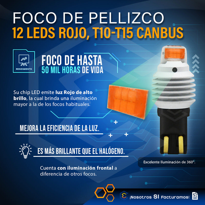 Par De Focos De Pellizco T10 12 Leds Csp Canbus 8.5w 10-60v