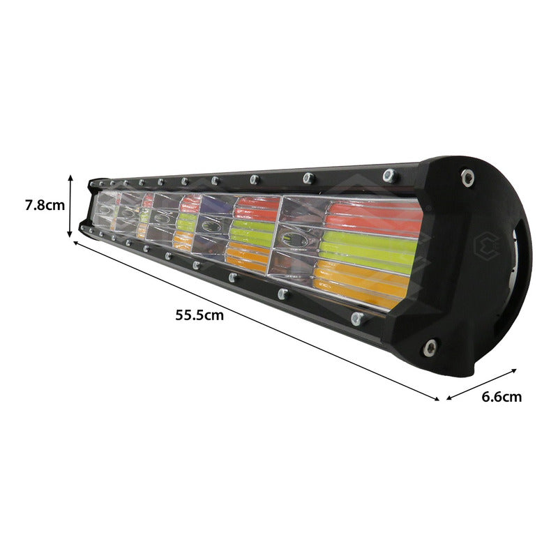 Barra Led 21.8'' Multicolor Fijo 4 Funciones Estrobo 12-24v