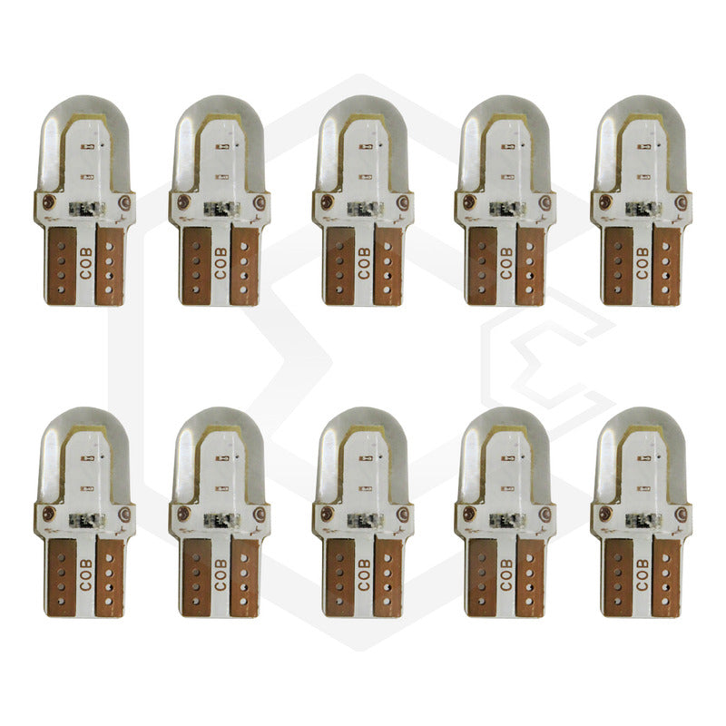 Kit 5 Pares  Focos Led Cob Pellizco T10 Silicon Auto Moto