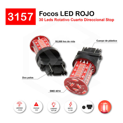 2 Focos Calavera 1157 1156 3157 7440 7443 30 Led Estrobo 12v