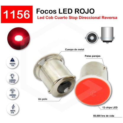 30 Focos 1156 1157 Led Cob Cuarto Stop Direccional Reversa