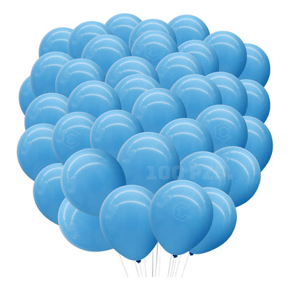 Bolsa 100 Globos Azul Claro Brillosos #10 Fiesta Bodas Latex