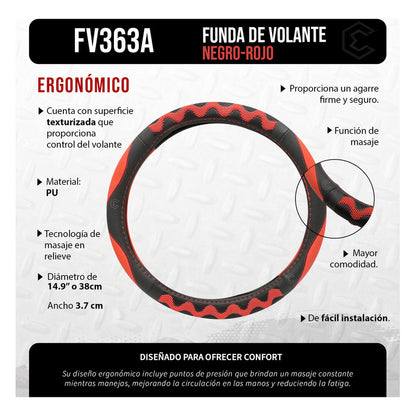 Funda Cubre Volante Con Textura Para Masaje Con Silicón 38cm