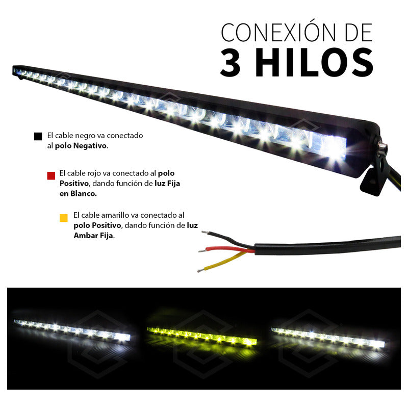 Barra 120 Led Bicolor 3 Funciones 121.5w 38'' Pulgadas 12v