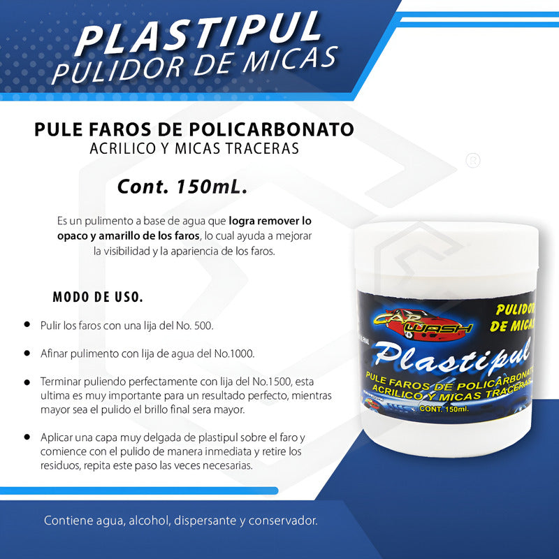 3 Pulidor De Faros Micas Calaveras Plastipul En Crema 150ml