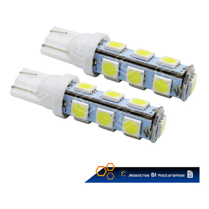 Kit 10 Focos Pellizco 13 Leds 5050 T10-158 Cuartos Stop 12v
