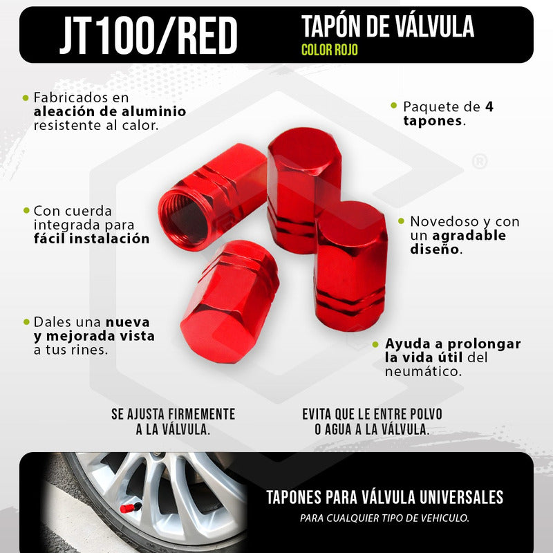 Kit 4 Tapon Cubre Pivote Válvula Metálico Hexagono Auto Moto