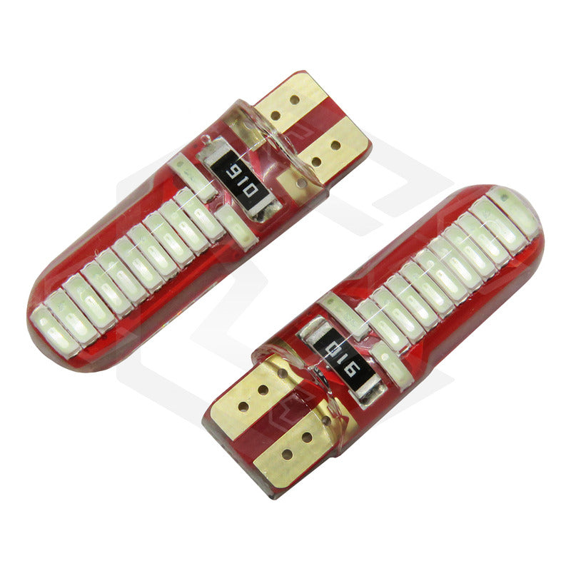 Par De Focos De Pellizco T10 W5w 24 Leds Canbus 12v Fijo