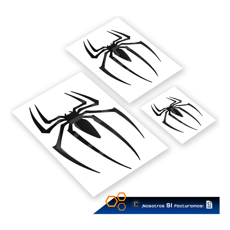 10 Calcomanía Spiderman Araña Sticker Vinil Auto Moto 3 Pzas