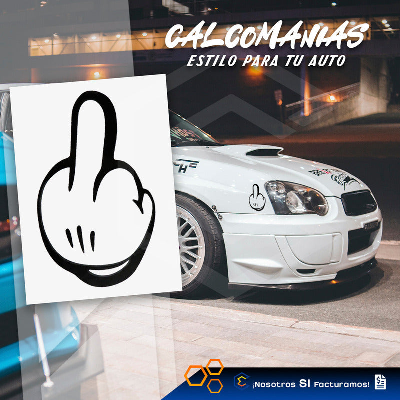 10 Calcomanía Mickey Mouse Dedo Sticker Vinil Auto 9cm X15cm