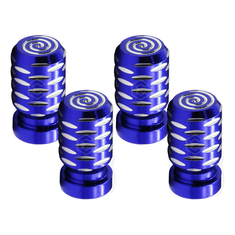 Kit 4 Tapon Cubre Pivote Válvula Metálico Espiral Auto Moto