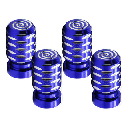 Kit 4 Tapon Cubre Pivote Válvula Metálico Espiral Auto Moto