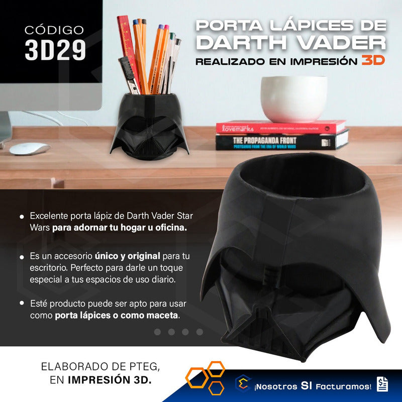 2porta Lápices Escritorio Decorativo Darth Vader Starwars 3d