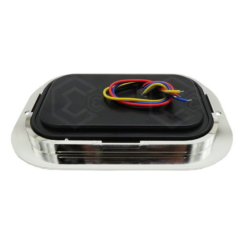 12 Plafón Calavera Rectangular 24 Led Bicel Cromado 12-24v