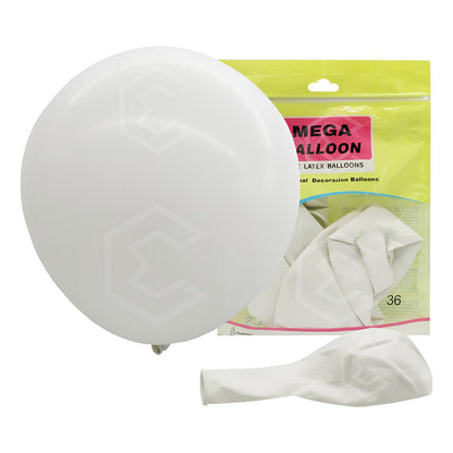 Bolsa 3 Globos Blanco Brillosos #36 Adorno Fiesta Boda Latex Blanco