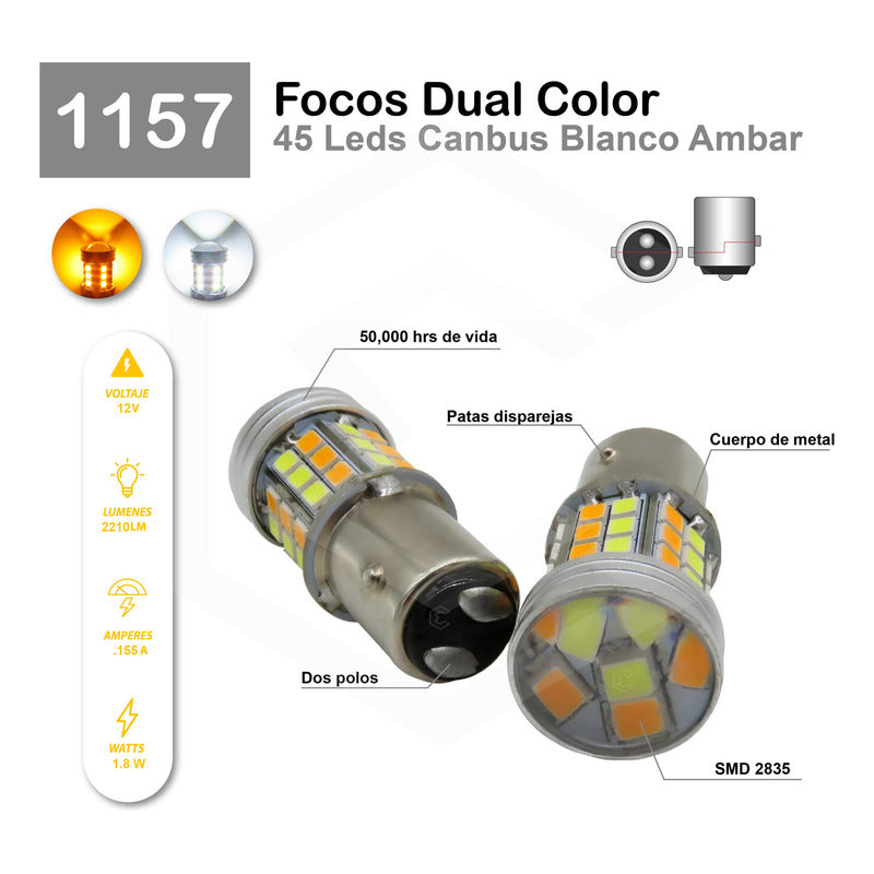 Dos Focos Led 1034 7443 1157 3157 T20 Canbus Dual Color 12vt