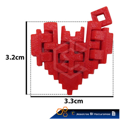 10 Llavero Accesorio Corazón Parejas Articulado Impresión 3d Rojo