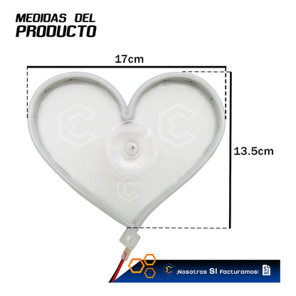 Figura Corazon Led Luz Neon Parabrisas Chupón Grande26cm 12v
