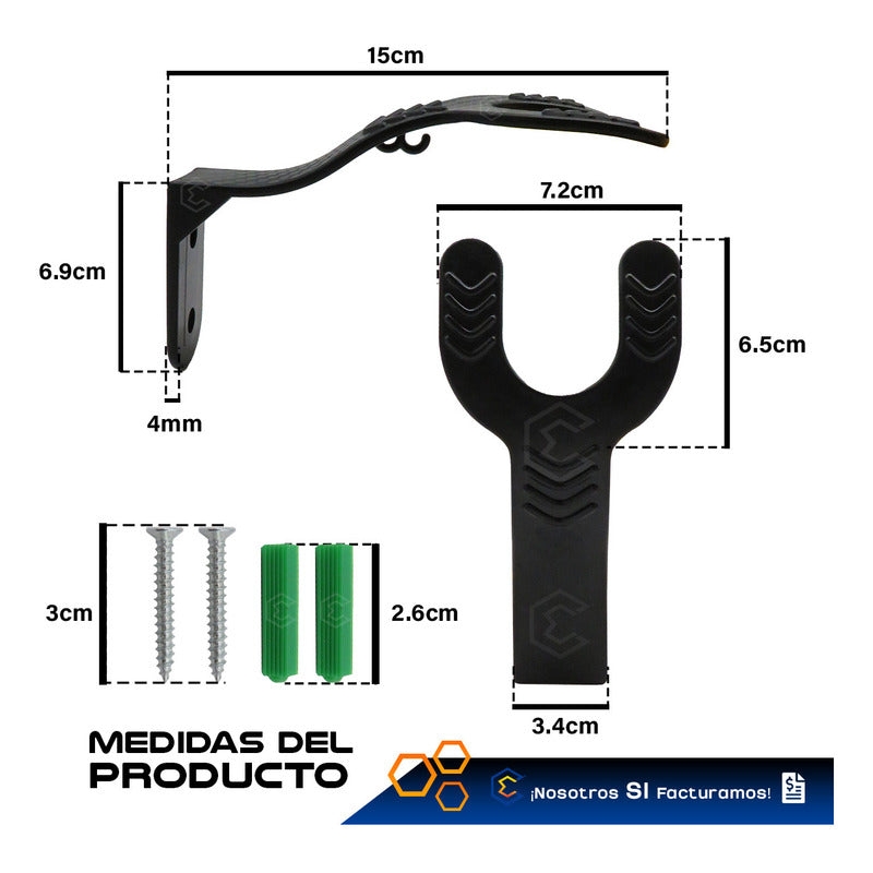 Soporte Gancho Pared Para Casco Biker Accesorios Resistente Negro