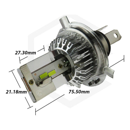 Foco Moto H4 12 Led Csp Alta Intensidad Cuerpo Metal 9000 Lm H4