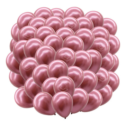 Bolsa 100 Globos Rosa Metalico #5 Adorno Fiestas Bodas Latex Rosa Metálico